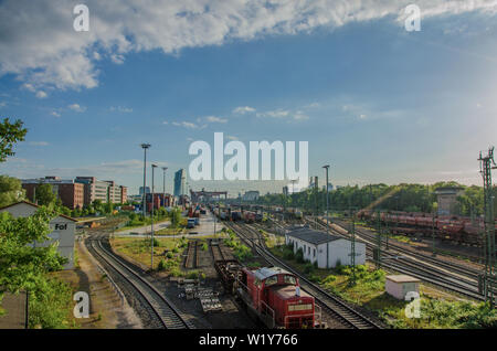 Der Frankfurter Hauptbahnhof von oben Stockfoto