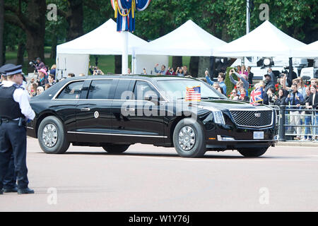 Allgemeine Ansichten rund um London der Staatsbesuch von Donald Trump mit: Presidential Auto Wo: London, Großbritannien Wann: 03 Jun 2019 Credit: WENN Stockfoto