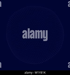 Kugel, bestehend aus vielen kleinen Teilchen auf einem dunkelblauen Hintergrund. Vector Illustration Stock Vektor