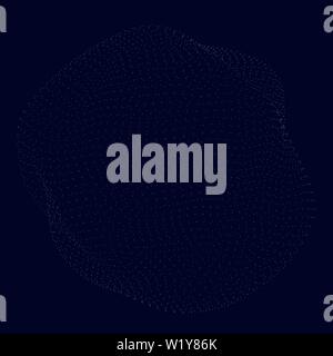 Kugel, bestehend aus vielen kleinen Teilchen auf einem dunkelblauen Hintergrund. Vector Illustration Stock Vektor