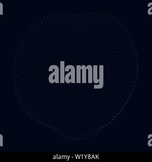 Kugel, bestehend aus vielen kleinen Teilchen auf einem dunkelblauen Hintergrund. Vector Illustration Stock Vektor