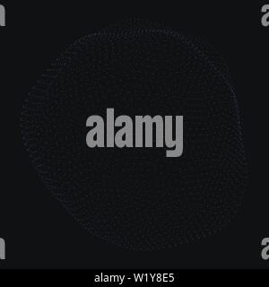 Kugel, bestehend aus vielen kleinen Teilchen auf einem dunkelblauen Hintergrund. Vector Illustration Stock Vektor