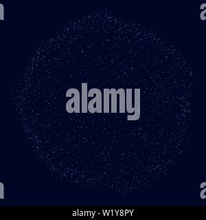 Kugel, bestehend aus vielen kleinen Teilchen auf einem dunkelblauen Hintergrund. Vector Illustration Stock Vektor