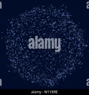 Kugel, bestehend aus vielen kleinen Teilchen auf einem dunkelblauen Hintergrund. Vector Illustration Stock Vektor