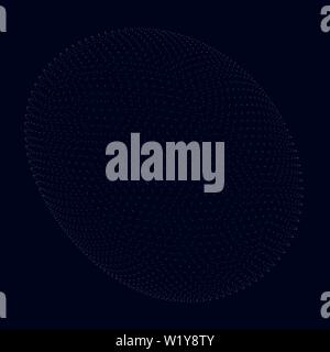 Kugel, bestehend aus vielen kleinen Teilchen auf einem dunkelblauen Hintergrund. Vector Illustration Stock Vektor