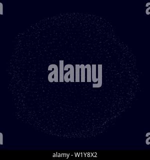 Kugel, bestehend aus vielen kleinen Teilchen auf einem dunkelblauen Hintergrund. Vector Illustration Stock Vektor