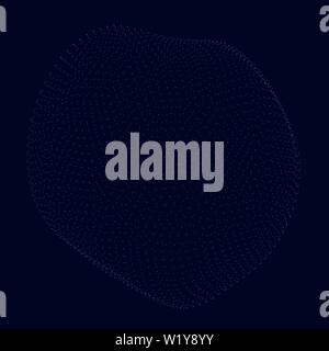 Kugel, bestehend aus vielen kleinen Teilchen auf einem dunkelblauen Hintergrund. Vector Illustration Stock Vektor