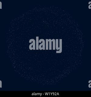 Kugel, bestehend aus vielen kleinen Teilchen auf einem dunkelblauen Hintergrund. Vector Illustration Stock Vektor