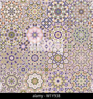 Der Vektor nahtlose arabisch Muster. Sammlung von achteckig und Quadrat Ornamente. Dekorative und Gestaltungselemente für die Textil-, Buchumschläge, Hersteller Stock Vektor
