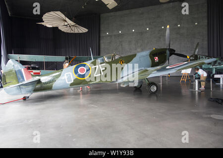 Supermarine Spitfire im Krakauer Flugzeugmuseum, Krakau, Polen, Europa. Stockfoto