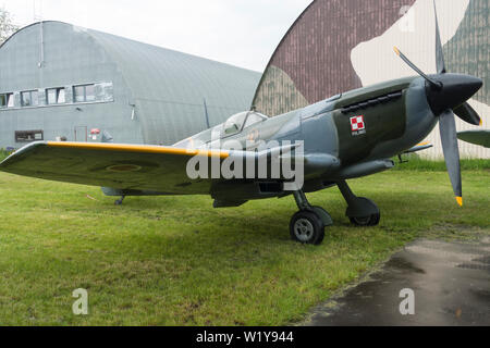 Supermarine Spitfire im Krakauer Flugzeugmuseum, Krakau, Polen, Europa. Stockfoto