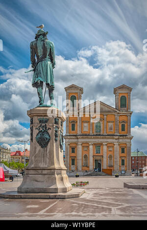 Die Fredrik Kirche ist in Karlskrona, Blekinge, Südschweden. Am Stortorget, dem Hauptplatz der Stadt entfernt. Stockfoto