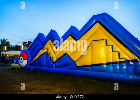 Singapur - May 30, 2019: Singapurs größte Pokémon Karneval am Sentosa Cove. Stockfoto