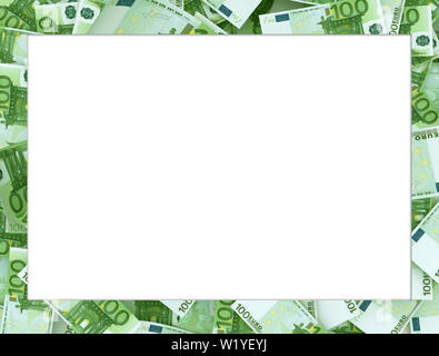 Rahmen aus 100 und 50 Euro-Banknoten. Viel weißer Raum für Kopieren, können Sie Ihre Nachricht auf der Innenseite. Stockfoto