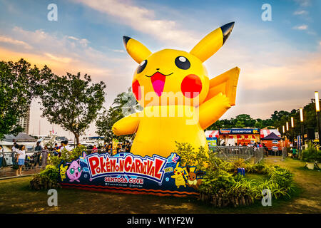 Singapur - May 30, 2019: Singapurs größte Pokémon Karneval am Sentosa Cove. Der Karneval ist vom 15. bis 30. Stockfoto