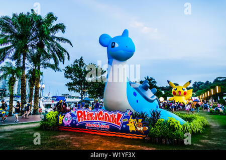 Singapur - May 30, 2019: Singapurs größte Pokémon Karneval am Sentosa Cove. Stockfoto