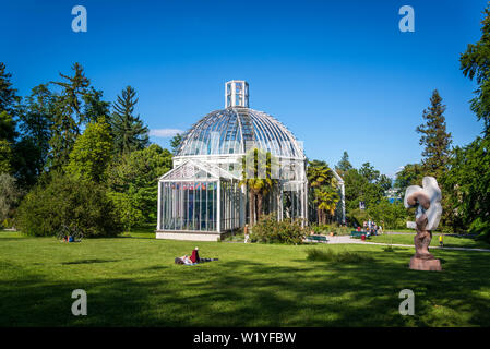 Wintergarten im Botanischen Garten, Genf, Schweiz Stockfoto