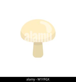 Frische Champignon auf weißem Hintergrund. Pilz Symbol für Markt-, Rezept Design. Ökologische Lebensmittel. Cartoon Stil. Vector Illustration für Design. Stock Vektor