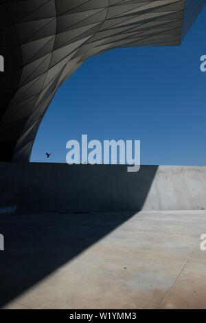 04 Juli 2019, Frankreich (Frankreich), Lyon: Außenansicht des Museums 'Musée des Confluences". Foto: Sebastian Gollnow/dpa Stockfoto