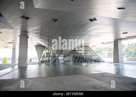 04 Juli 2019, Frankreich (Frankreich), Lyon: Außenansicht des Museums 'Musée des Confluences". Foto: Sebastian Gollnow/dpa Stockfoto