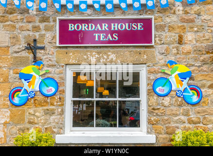 Die Disgustar Haus Tees cafe in den Yorkshire Dales Dorf Masham, England, Stockfoto