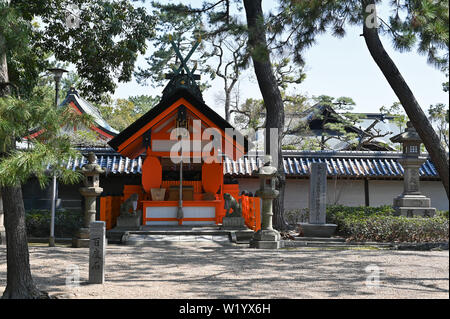 Sumiyoshi taisha, Osaka, Japan - 17. März 2019: Bereiche der Sumiyoshi taisha Tempel in Osaka, Japan. Stockfoto