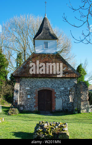 Die Kirche des Guten Hirten im Lullington, die kleinste Kirche in Sussex, England Stockfoto