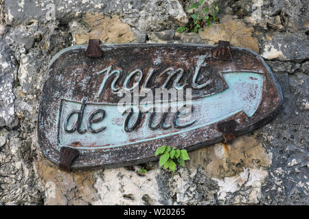 Point de Vue - unterzeichnen, die zu den Blickwinkel in Saint-Paul-de-Vence, Frankreich Stockfoto