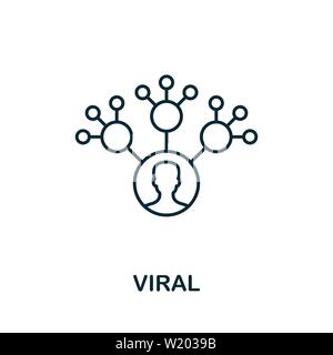 Virales Umrisssymbol. Thin Line Concept Element aus der Sammlung von Content Icons. Kreatives virales Symbol für mobile Apps und die Nutzung im Internet Stock Vektor