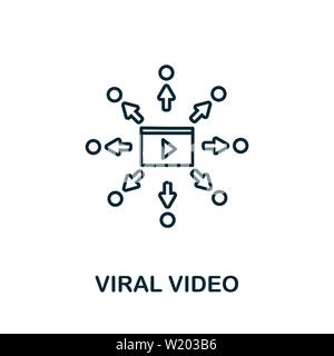 Symbol für virale Videoumrisse. Thin Line Concept Element aus der Sammlung von Content Icons. Creative Viral Video-Symbol für mobile Apps und die Nutzung im Internet Stock Vektor