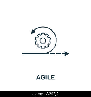 Symbol für agile Umrisse. Thin Line Concept Element aus der Sammlung von Content Icons. Creative Agile Icon für mobile Apps und die Nutzung im Internet Stockfoto