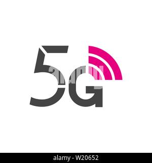 5G Vector Logo. 5. Generation wireless internet Network Technology. Mobile Geräte, Telekommunikation, Business, Web, Vernetzung. EPS 10. Stock Vektor