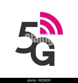 5G Logo Netzwerk drahtlose Systeme und internet Vector Illustration. 5 G banner Konzept. Vektor Zeichen, Symbol 5G. Technologie sci-fi-Konzept. EPS 10. Stock Vektor