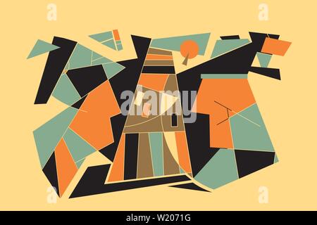 Konzept Zusammenfassung von Menschen auf einem zebrastreifen in einer Stadt Stock Vektor