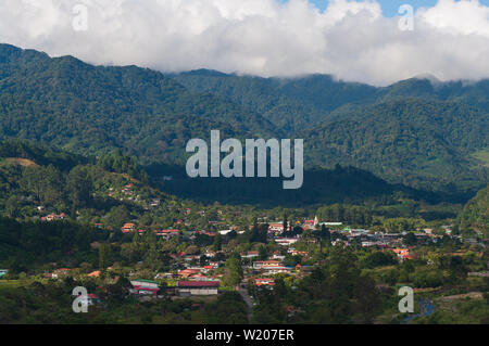 Boquete, eine kleine Stadt in der Provinz Chiriqui von Panama. Boquete ist für seine Produktion von feinem Kaffee bekannt. Stockfoto