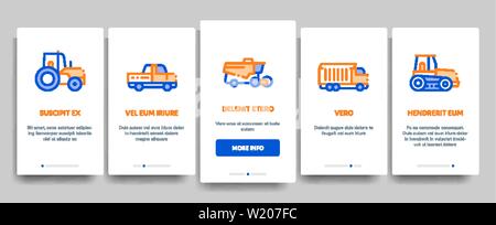 Landwirtschaftliche Fahrzeuge Vektor Onboarding Stock Vektor