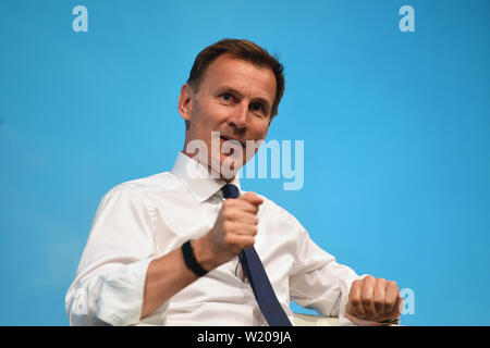Konservative Partei Führung Kämpfer Jeremy Hunt während einer Tory Führung hustings in York. Stockfoto