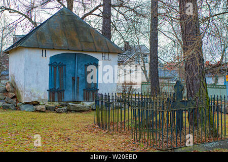 Die "Alten Friedhof von Rauma' existiert unter den Ruinen der Kirche von der Heiligen Dreifaltigkeit, die durch einen Brand im Jahre 1640 zerstört wurde A.D. Stockfoto