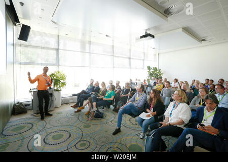 HOOFDDORP, 04-07-2019, Leiter Büro Sanoma, Medien Sommer Session. Stockfoto