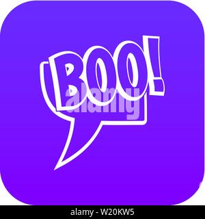 Buh, Comic Text Sprechblasen-symbol digitale Lila Stock Vektor