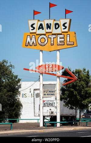 Vintage Motel Zeichen auf der Route 66 Zuschüsse in New Mexiko USa Stockfoto