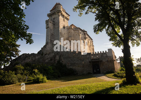 Foto der mittelalterlichen Burg in Österreich Burg Lichtenstein im Sommer Stockfoto