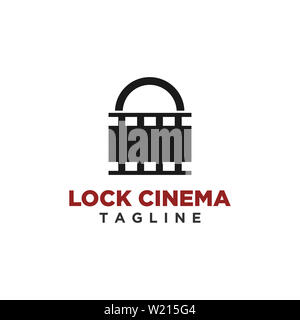Lock kino Logo Design einfachen Stil Stockfoto