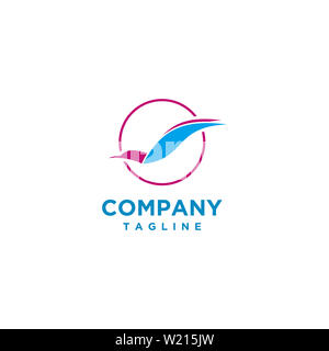 Bird Logo Design mit Kreis Form Stockfoto