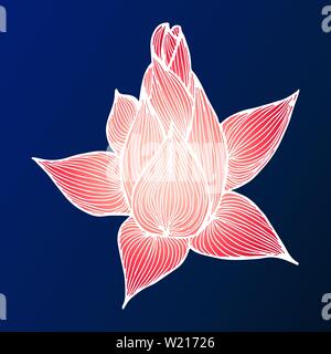 Abstrakte Hand gezeichnet Lotus Flower. Vector Illustration. Skizze Skizze. Ansicht von oben. Stock Vektor