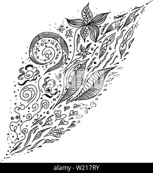 Satz von floralen Elementen. Vektor floralen Elementen Sammlung mit Blätter und Blumen für Grußkarten, Flyern und Banner Design isoliert auf weißem Hinterg Stock Vektor