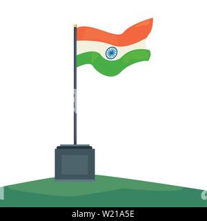 Flag pole Symbol indische happy Independence day Vector Illustration Stock Vektor