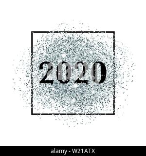 Windel neues Jahr Konfetti Postkarte Dekoration 2020. Für Print und Web winter saisonale Grüße. Retro Style schöne Ferien celebratin Karte. Stock Vektor