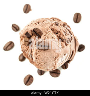 Einen Kaffee Eis Ball von oben Stockfoto