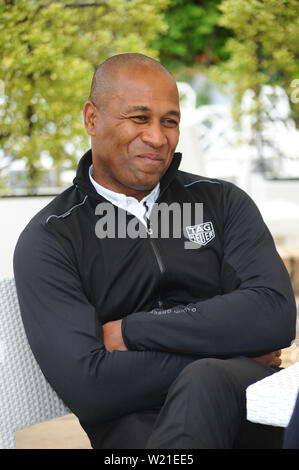 Les Ferdinand an Sopwell House St Albans gesehen, für ein Interview über seine Karriere. 03.06.19 Mit: Les Ferdinand, Wo: London, Großbritannien Wann: 03 Jun 2019 Credit: WENN.com Stockfoto